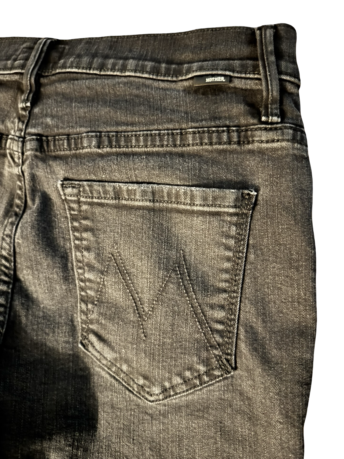 MOTHER The Insider Crop Jeans in "Not Guilty" Black