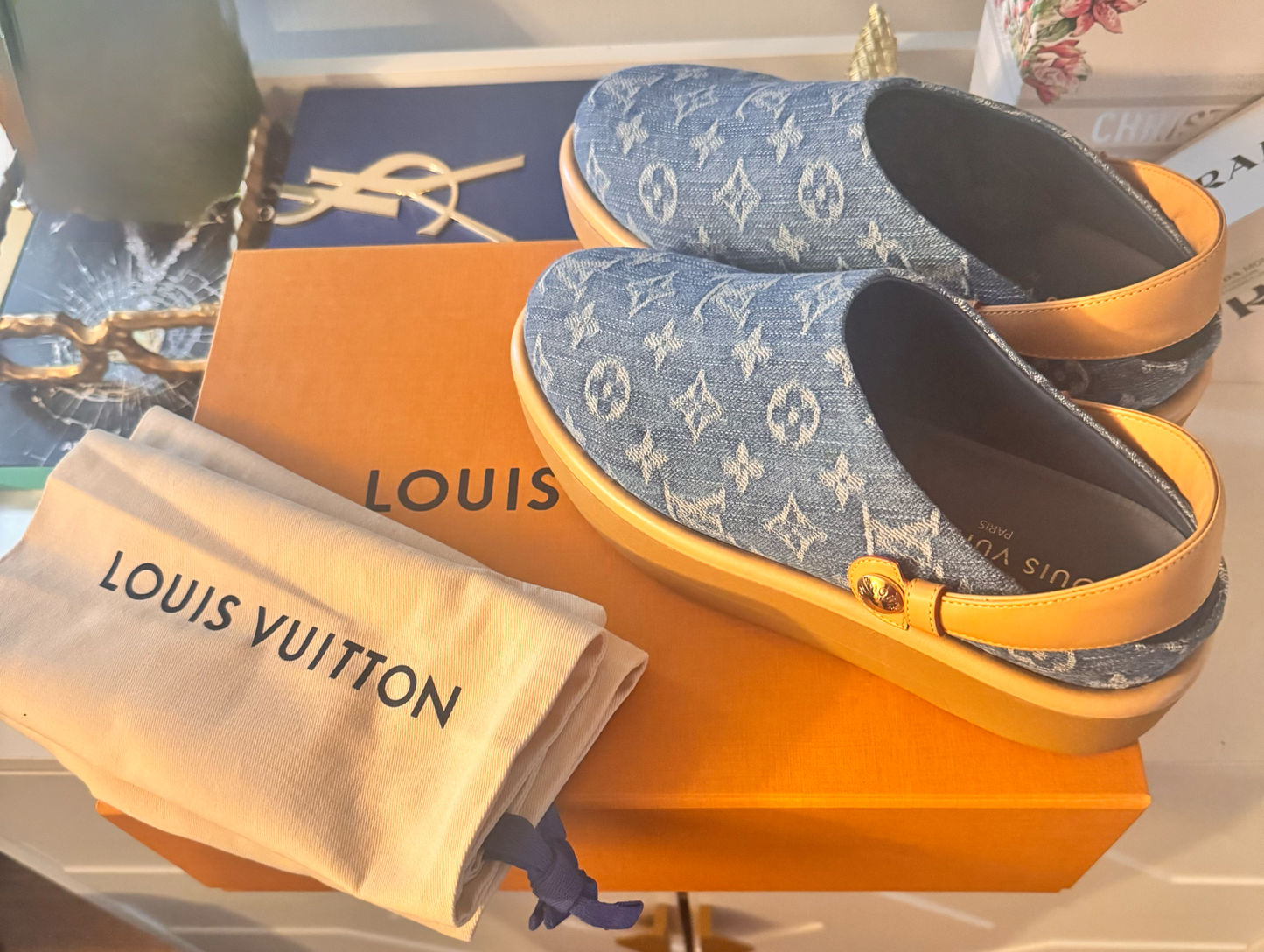 Louis Vuitton Aspen Denim Remix Clog EUC