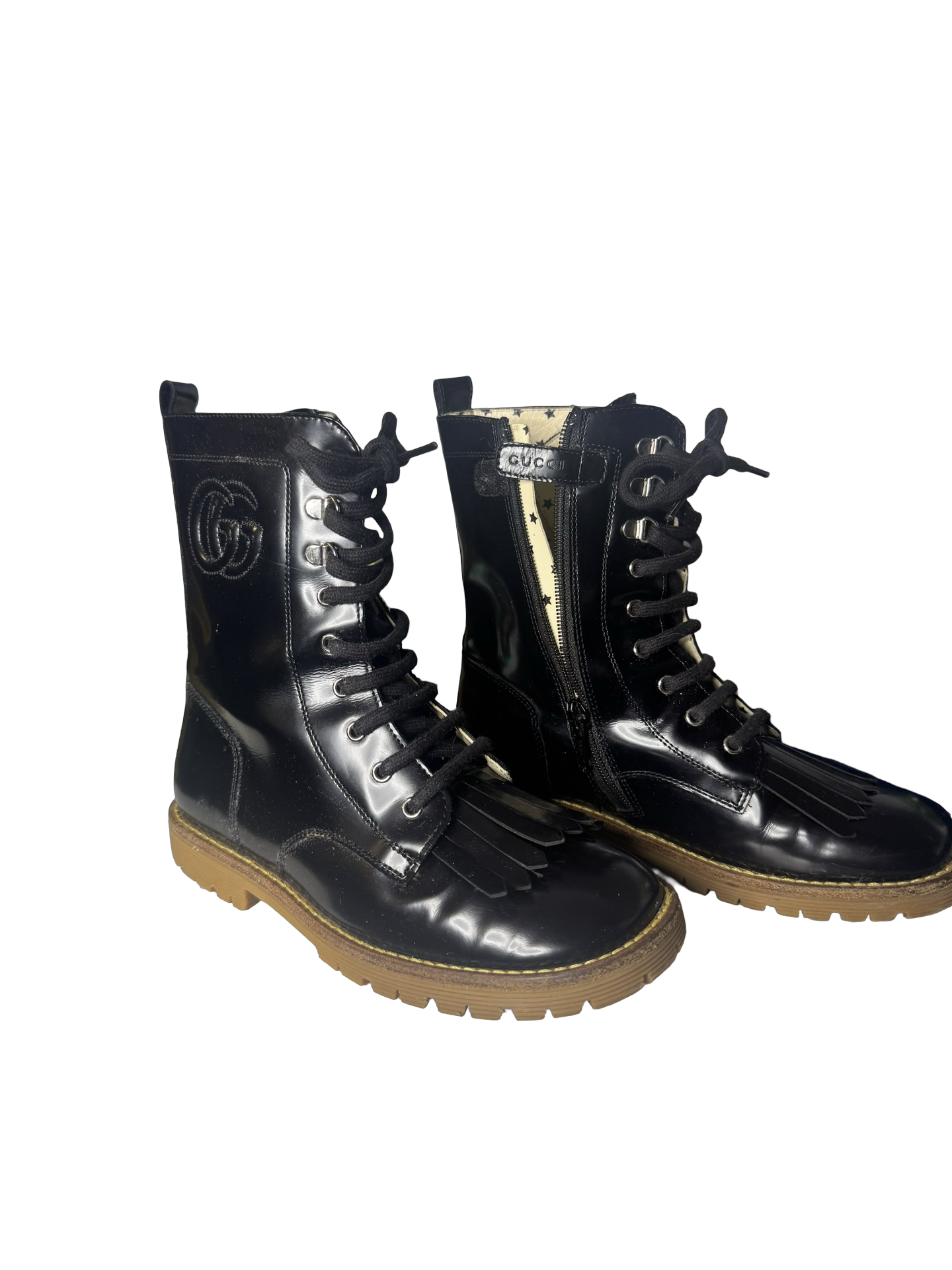 Gucci Girls GG Lace-Up Boots – Size 31 (US 13Youth) Preloved