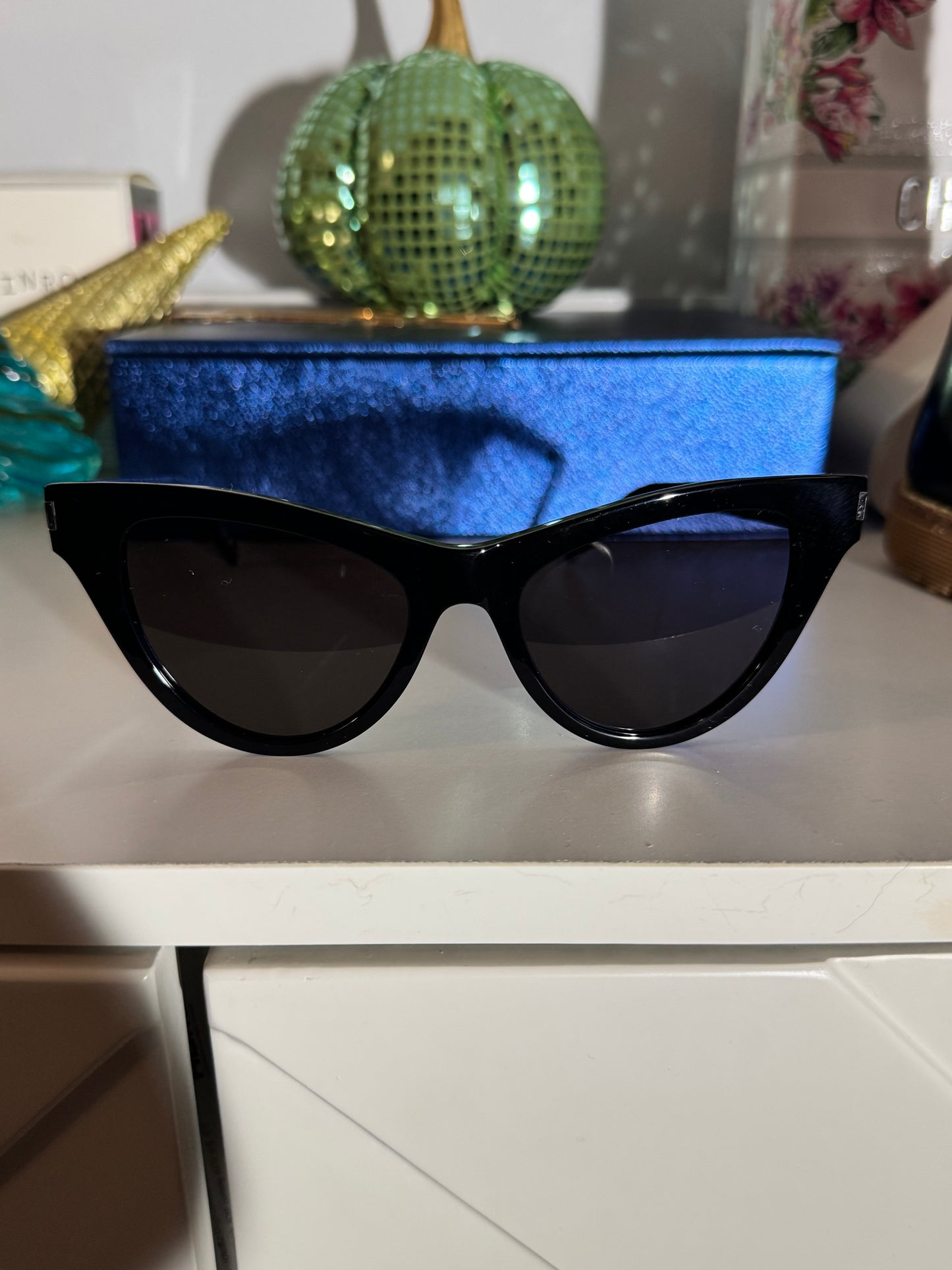 Saint Laurent SL 425 Cat-Eye Sunglasses - Shiny Black