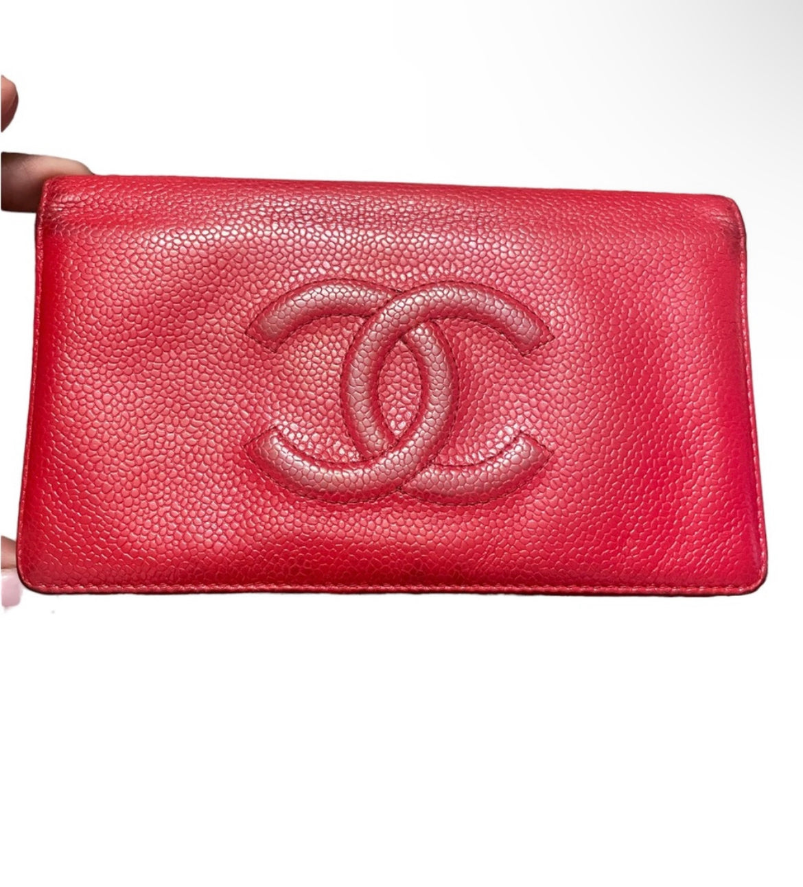 Chanel Yen Caviar Leather Wallet (Preowned)