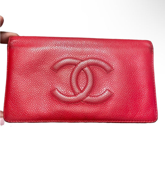 Chanel Yen Caviar Leather Wallet (Preowned)