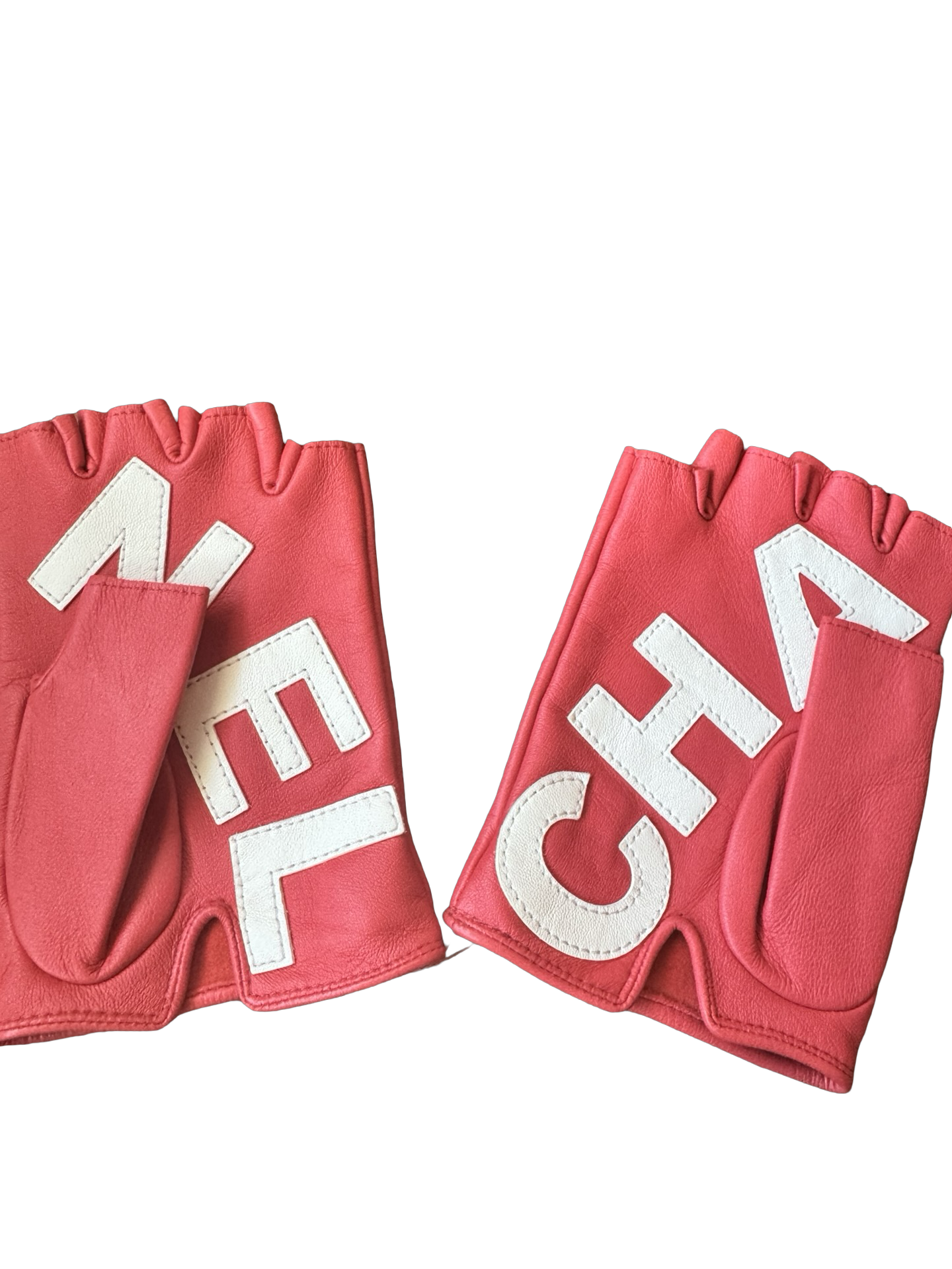 Chanel S/S 2019 "By The Sea" Lambskin Split-Logo Gloves
