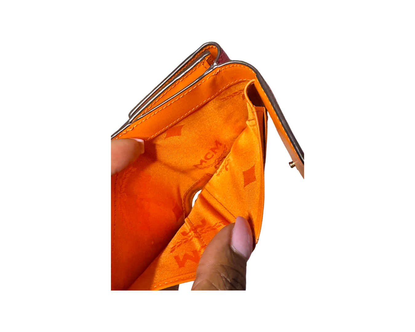 MCM Textured Saffiano Leather Trifold Compact Wallet