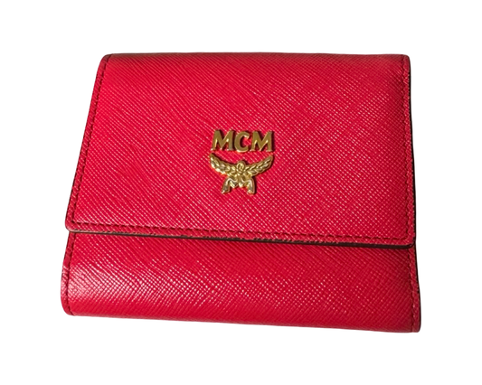 MCM Textured Saffiano Leather Trifold Compact Wallet