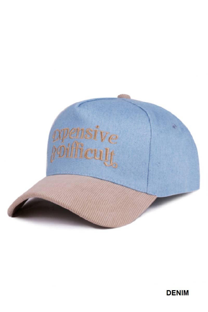 The Baddie Cap - Expensive & Difficult Two Tone Corduroy Cap