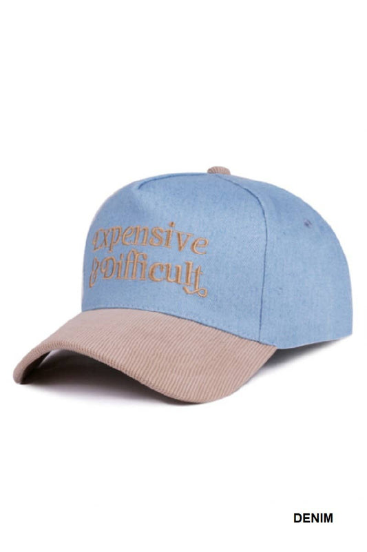 The Baddie Cap - Expensive & Difficult Two Tone Corduroy Cap