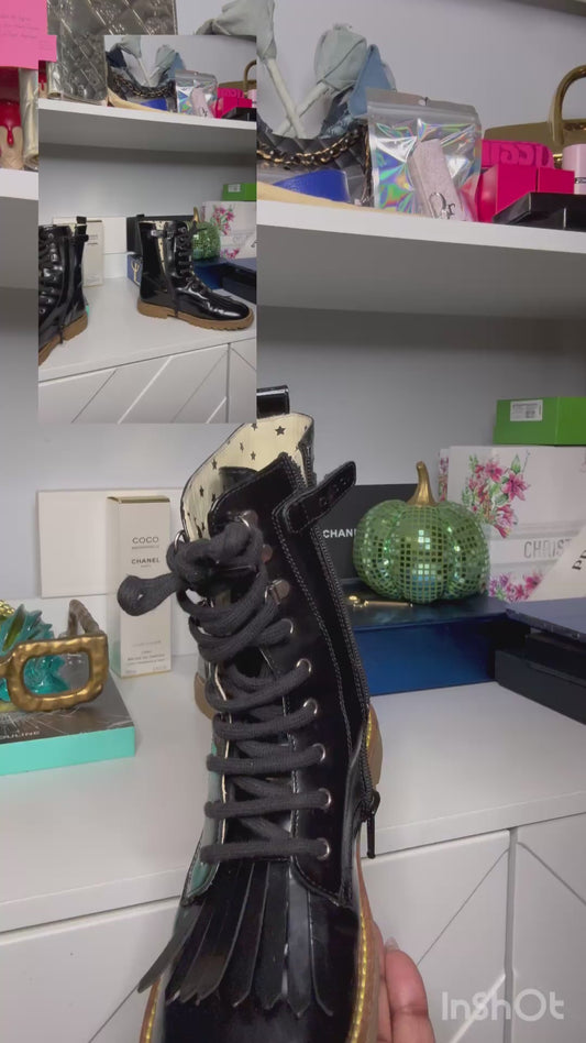 Gucci Girls GG Lace-Up Boots – Size 31 (US 13Youth) Preloved